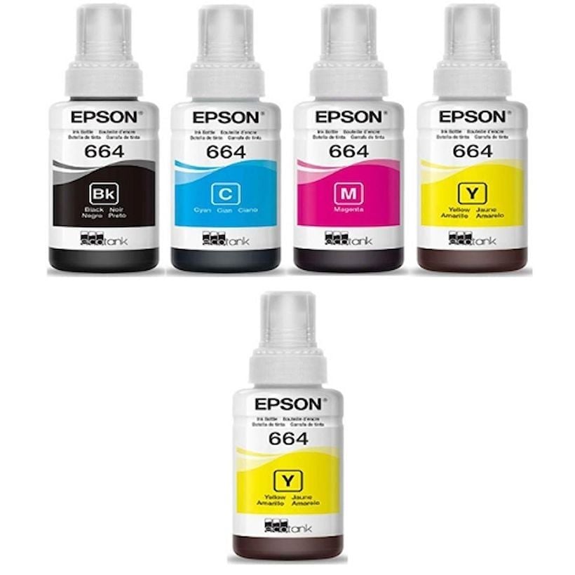 Epson T664 Orjinal Mürekkep Takımı +1 Sarı Hediyeli